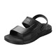 
Huilirui Sandals for men's new non-slip, wear-resistant soft sole summer outdoor leisure beach shoes sandals for driving dual purpose 3890 black 43