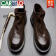 Kartel des Herbstes Retro Martin Boots Herren-High-Top-Lederstiefel der Britenstiefel Top Cowhide Short Stiefel Low-Top Chelsea Boots Brown 41