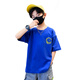 Camiseta de manga corta de Summer Boy de Summer Malaqi Top 2025 Camiseta infantil de media manga infantil Celebración de Internet Handsome 679 Blue 160-160cm aproximadamente 84Jin [Jin equivale a 0.5 kg]
