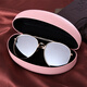 Ruhestand Zisiz Gläsern Aufbewahrung Box Großer Sonnenbrille Sonnenbrille Schachtel Männer und Frauen Sonnenbrillen Box Myopia Gläser Box Anti-Druck-Eisen-Box Schwarz [Sonnenbrille groß]