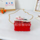 Wei Shilian [same as Tik Tok] 2024 new fashionable princess handbag Internet celebrity little girl mini versatile crossbody bag 9756 white flowers and red