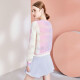 [Same style in shopping mall] Tangli autumn new pink and purple loose pullover hollow mohair sweater for women pink and purple S