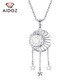 Aido Diamond pt950 platinum dream catcher pendant for women, fashionable platinum tassel pendant gift for wife, weight 1.9-2.1 grams + delivery silver chain