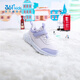 361 Children's shoes, children's sports shoes, boys' and girls' cotton shoes, winter new children's Velcro running shoes, plus velvet, two cotton shoes, leather surface, plus velvet, rose water purple/soft purple/light pink purple 32