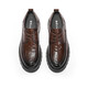 Belle Plissee Business Lederschuhe für Herren-Kuhläppchen Dicke alleinige formale Schuhe A1422AM4 Black-Furry 40