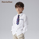 PawinPaw Shopping Mall Bear Children's Clothing 25 Spring and Autumn New Boys' Tie Cotton Shirt Dress Ivory/39 110 cm