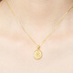 Chi Xing 18K gold hollow relief rose necklace pendant AU750 gold non-demolding rich and wishful Chinese Valentine's Day gift 18