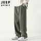 Jeep (JEEP) casual pants men's spring and summer straight pants men's loose solid color versatile wide-leg pants army green XL