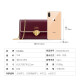 Cnoles Wallet Women's Cowhide Long Shoulder Mobile Phone Bag Retro Versatile Wallet Multifunctional Coin Purse Card Holder B1470B Burgundy