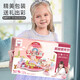 Jingyanxuan Kinderhaus Spiel Spielzeug Dress Up Doll House Schlafzimmer Küche Donut Rucksack 3-6 Jahre alte Mädchen Geburtstagsgeschenk
