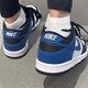 Nike (Nike) Dunk Low Salmon Toe GS Low Top Retro Retro non-glisser-USE-RÉSISTANT CASSORATION CASSORATION DH9765-104 BLUE BLACK ET BLANC 38