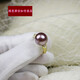 YuanBaDi (YuanBaDi) gold store same style purple pearl oyster ring 11mm perfect round extremely bright freshwater pearl ring for women purple pearl 10MM love guardian ring 18K gold-filled