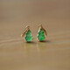 QUAMER spring is gloomy, national style green earrings, green ice penetrating chalcedony gourd earrings, 925 silver