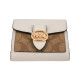 COACH luxury women's short wallet/clutch light brown with white PVC with leather 7250IMDJ8