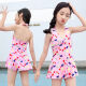 Children's swimsuit for girls, middle and large children's one-piece skirt-style girl 5-year-old student girl swimsuit suit red Polo [swimsuit + swimming cap + swimming goggles] recommended 140-150 weight 65-75Jin [Jin equals 0.5 kg]