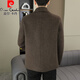 Pierre Cardin spring and autumn double-sided woolen coat men's short Korean style woolen jacket brand short woolen coat brown XL 125-140Jin Jin equals 0.5 kg