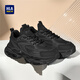 Hailan Home (HLA) Herrenschuhe Sommer 2025 Neue Daddy Schuhe Casual Mesh Schuhe Dicke einzige Erhöhung atmungsaktivem Sport trendy Schuhe Herren schwarz 40