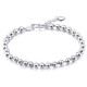 Heye Jewelry Platinum Bracelet Women's pt950 Round Pearl Beads Women's Platinum Bracelet Platinum Hand Beads Bracelet 4.0mm thick 7.23g long 16cm with adjustment