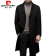 Pier Cardin high-end high-end wool woolen coat men's long over-knee double-sided wool coat autumn and winter business windbreaker men khaki L 175