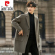 
Pierre cardin double-sided woolen coat for men mid-length high-end high-end thickened double-sided woolen coat for men gray-green L