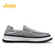 Jeep men's shoes new product breathable one-foot canvas shoes men's lightweight sole casual shoes men's outdoor non-slip lazy shoes gray (sports size) 41