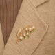 Yin Muxi lily of the valley flower retro small fragrance style high-end women's brooch temperament fur coat suit corsage niche birthday gift for women XZ0553 lily of the valley flower brooch