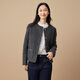 Beanpole New Year's gift Sheep wool women's quiet and luxurious long-sleeved tweed small style blazer dark gray S 160/84A