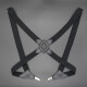 JOYBOKER men's and women's two-clip suspenders men's clip suspenders side clip holster-style elastic non-slip suspenders 2.5cm black X-shaped stretch trousers shoulder straps black