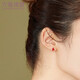 Lukfook Jewelry 18K gold gourd and carnelian colored gold stud earrings (single) total weight approximately 0.52 grams