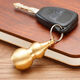 
Shantoulin Village pure brass keychain pure copper handmade small gourd solid hollow high-end car keychain pendant jewelry large hollow gourd + 12 grams of cinnabar