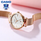 Casio (CASIO) women's watch sheen series steel band peach gold sapphire mirror quartz Japanese and Korean watch student gift for girlfriend SHE-4540CGM-4A+ four-leaf clover gift box