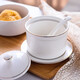 CiH Huijin stew pot ceramic hotel bird's nest soup bowl with lid water-proof stew pot set dessert cup high temperature resistance 4-inch Huijin straight stew pot single + bottom plate with spoon