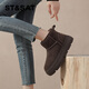 
ST/SAT Saturday winter new fashion snow boots for women plus velvet warm non-slip thick sole short boots trendy comfortable short boots brown 37