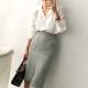 Chushen autumn long-sleeved shirt for women commuting casual loose white shirt professional shirt white M