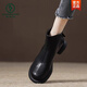 Woodpecker Broken Code Genuine Leather Retro Back Zipper Martin Boots Women's Single Boots 2025 Autumn and Winter New Short Boots Women's Khaki Velvet 37