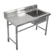 Commercial stainless steel sink with stand kitchen single and double sinks for washing dishes and vegetables wash basin with platform canteen thickened version 175*60*80 double sink left platform