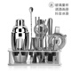 Fat Donglai's same stainless steel bartender, stainless steel bartending set, self-taught cocktail shaker, shaker, glass bartending, 18-piece bartending set (stainless steel storage rack)