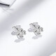 Liuguifu Jewelry Platinum Earrings Women's PT950 Earrings Heart Lucky Flower Sparkling Earrings Birthday Gift 1.95g