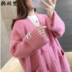 Han Sifan Knitted Sweater Women's 2022 New Internet Celebrity Lazy Style Sweater Cardigan Fashionable Korean Style Loose Outerwear Knitted Jacket 6040 White Please take the correct size