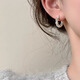 Xinshe 2025 New Broken Silver Earrings Women's Earrings Women's High-Level C-Ring Earrings Cold Style Earrings Studs Earrings A Pair of Broken Silver C-Rings