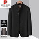 Pier Cardin wool jacket middle-aged men's stand-up collar autumn and winter new Zhongshan wool wool jacket goose down jacket gray L 175
