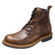 Lingbu echtes Leder Martin Boots Herren -Lederstiefel der Britenstiefel High Top Leder Schuhe handgefertigte Retro -Stiefel Herren -Kuhlattenstiefel Arbeitstiefel Trend Kaffee Farbe 41