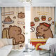 Yingtang Kapibala Bett Vorhang Capybara benutzerdefinierte Vorhänge Blackout Schlafzimmer Neue Stil Kinderzimmer Bucht Fenster Thermalisolierung Partition Vorhang 5 (12173) Hakenmodell 1,5 m breit 1 Stück/Höhenanpassung Bitte beachten Sie bitte