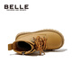Belle Kinderschuhe, Kinder Martin -Stiefel, Herbst und Winter weicher Sohle plus Samt warme Lederstiefel, weiche Sohle -Kurzstiefel der Jungen, große gelbe Stiefel der Mädchen DE3890 Kamel 29
