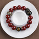 Aitkel raw mineral crystal cinnabar bracelet, zodiac year of the dragon, Buddha statue, six-character motto, zodiac patron saint, Pixiu amulet bracelet, Amitabha, dog/pig - Pixiu bracelet, 14mm bead diameter, suitable for most boys