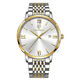 Casollen Yageer Watch Swiss Water Calendar Luminoso Business Business Men a Mass's Fashionable Generoso Simple Pareja Mira Automático 826 Silver Shell White Surface Versión fuerte