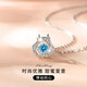 Ifandi platinum necklace for girls PT950 platinum fashion jewelry Chinese Valentine's Day birthday gift for girlfriend and wife Platinum beating heart necklace blue