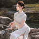 NUKM Cheongsam Chinese style long young 2025 summer new slim and elegant girl retro improved dress 6629 purple L