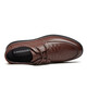 Kangnai Men's Casual Leather Shoes Business Casual Shoes Round Toe Comfortable Cowhide Soft Sole Leather Shoes Dad Shoes 18205074 Red Brown 42