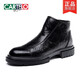 CARTELO Martin boots men's genuine leather 2025 new business casual high-top leather shoes British Chelsea boots zipper plus fleece boots black plus fleece 38